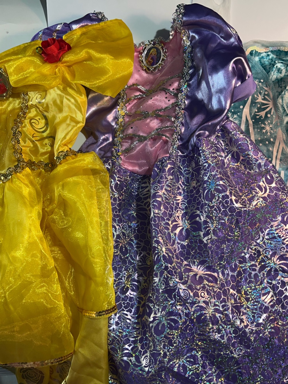 3 Disney Princess Costume Dress belle, Rapunzel, frozen Elsa